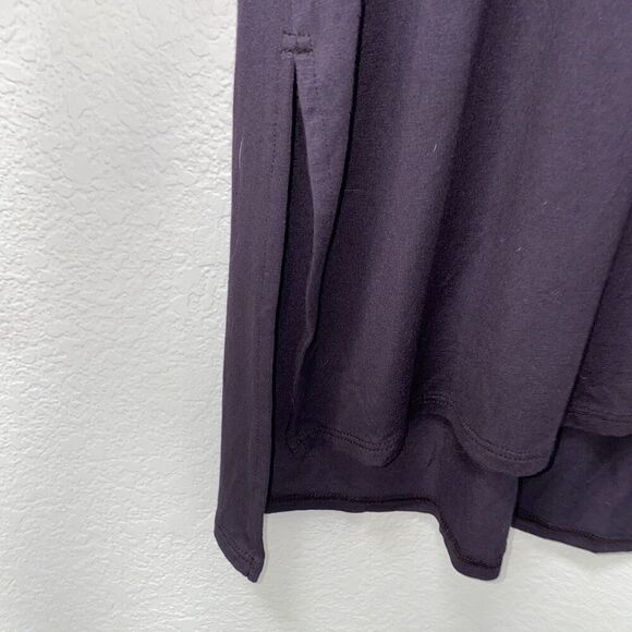 Athleta Long Sleeve Soft Split Hem Tee Shirt Medium Purple Modal Spandex - Picture 4 of 7